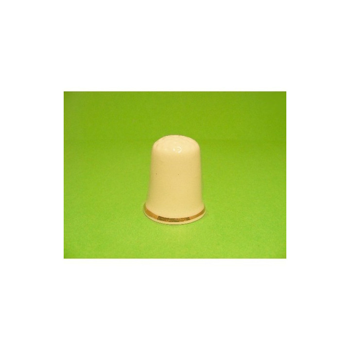 Porcelain Thimble with Your Own Photo and Text (Front) - Gold Rim