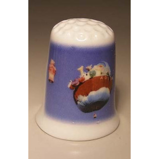 Luchtballon op een porselein vingerhoedje nr10