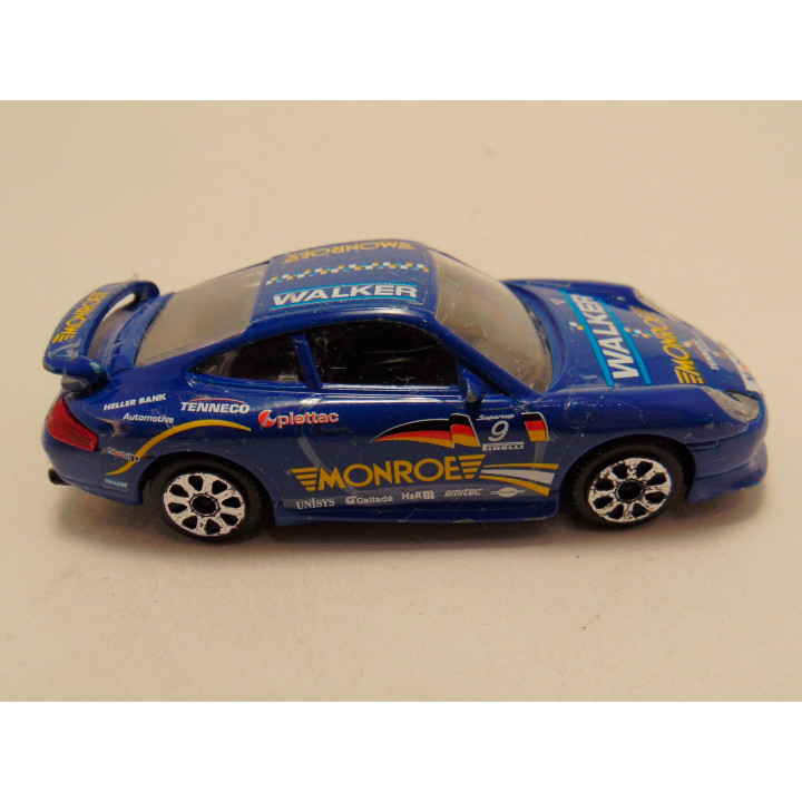 Porsche 911 Carrera Rally Walker Monroe Bburago 1:43 blauw