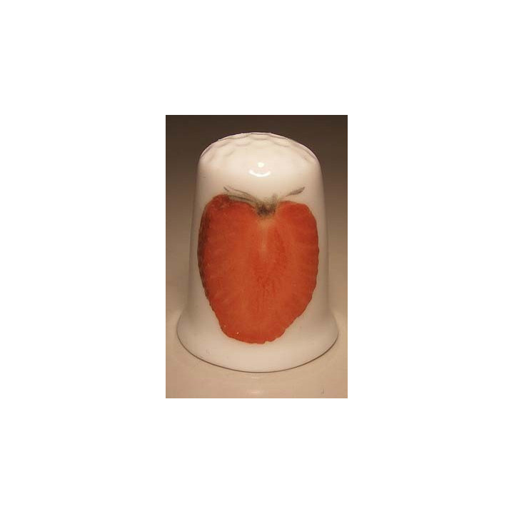 Cut Strawberry Porcelain Thimble