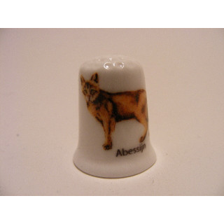 Abessijn poes getekend vingerhoedje