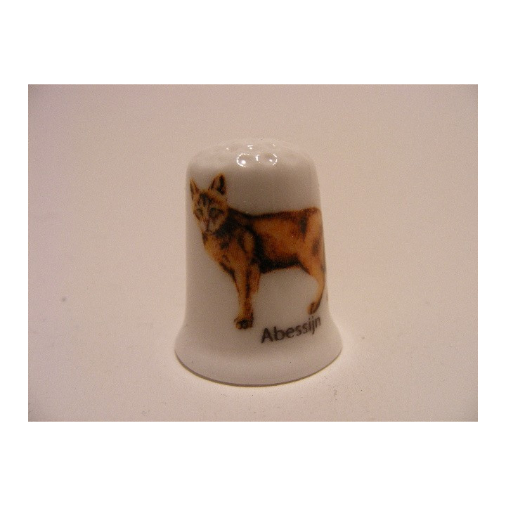 Abessijn poes getekend vingerhoedje