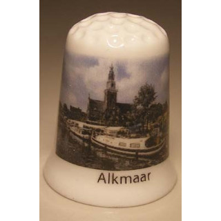 Gemeente Alkmaar met woonboot vingerhoedje Gemeente Alkmaar met woonboot vingerhoedje