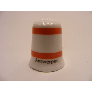 Antwerpen vlag Belgie op een porselein vingerhoedje