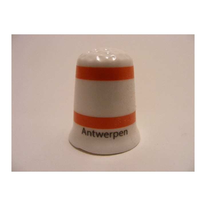 Antwerpen vlag Belgie op een porselein vingerhoedje