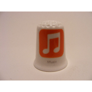 Apple icoon music afbeelding op een porselein vingerhoedje