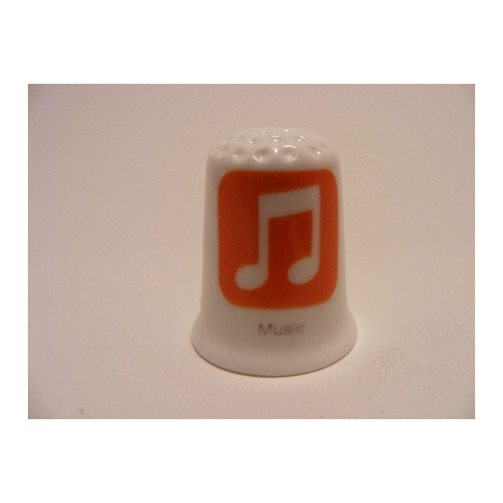 Apple icoon music afbeelding op een porselein vingerhoedje