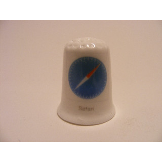 Apple icoon safari afbeelding op een porselein vingerhoedje