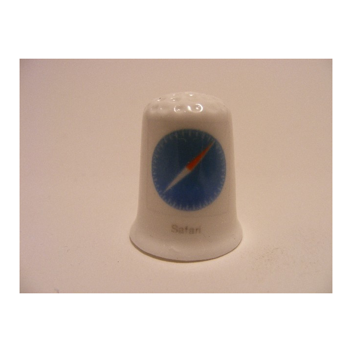 Apple icoon safari afbeelding op een porselein vingerhoedje