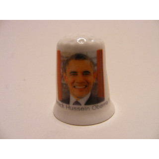 Barack Hussein Obama II uit Amerika USA op een porselein vingerhoedje