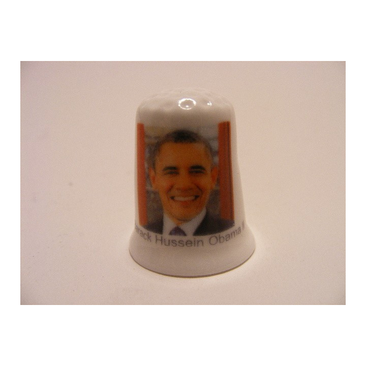 Barack Hussein Obama II uit Amerika USA op een porselein vingerhoedje