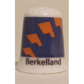 Berkelland Nederlandse gemeentevlag op een porselein vingerhoedje