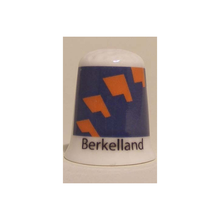 Berkelland Nederlandse gemeentevlag op een porselein vingerhoedje
