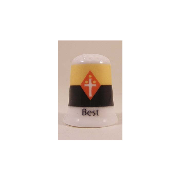 Best Nederlandse gemeentevlag op een porselein vingerhoedje