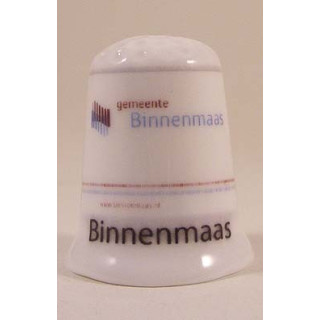 Binnenmaas Nederlandse gemeentevlag op een porselein vingerhoedje