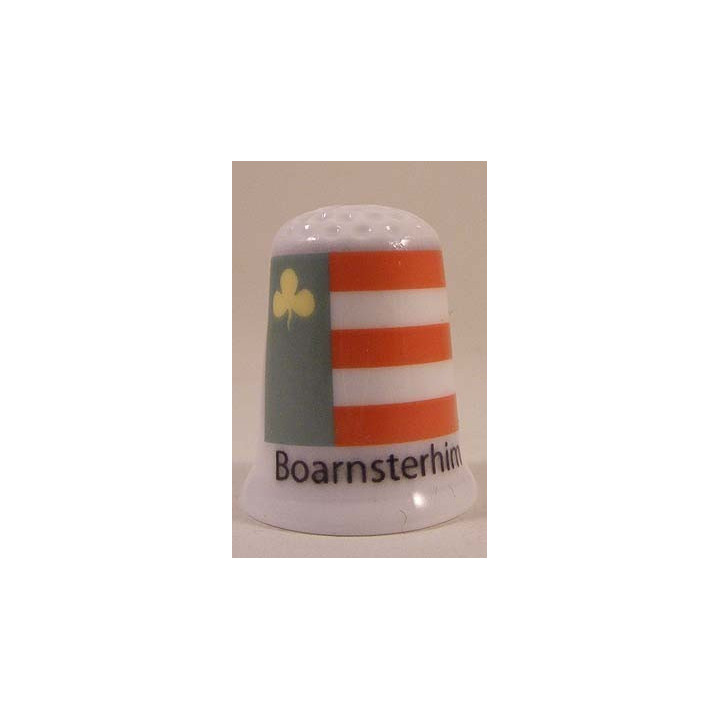 Boarnsterhim Nederlandse gemeentevlag op een porselein vingerhoedje
