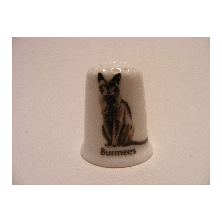 Burmees poes  getekend vingerhoedje