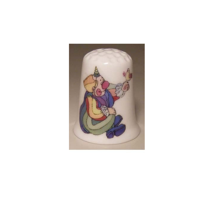 Clown met speelgoed tekening vingerhoedje