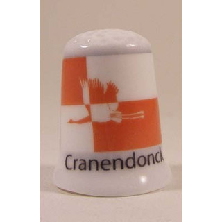 Cranendonck Nederlandse gemeentevlag op een porselein vingerhoedje