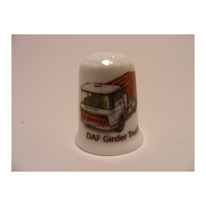 Daf Tipper oplegger vrachtwagen afbeelding op een porselein vingerhoedje