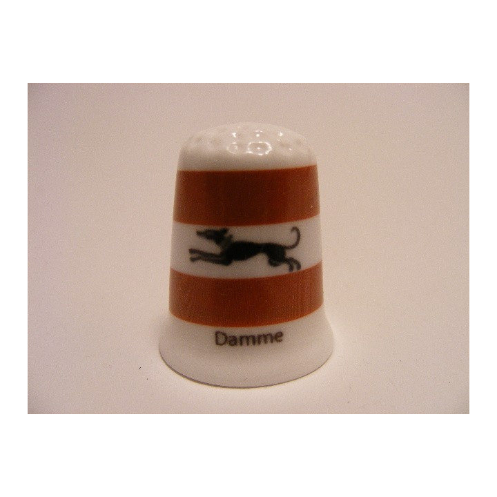 Damme vlag Belgie op een porselein vingerhoedje Damme vlag Belgie op een porselein vingerhoedje