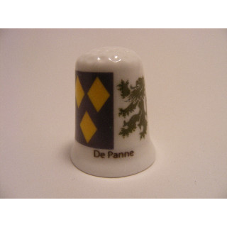 De Panne vlag Belgie op een porselein vingerhoedje De Panne vlag Belgie op een porselein vingerhoedje