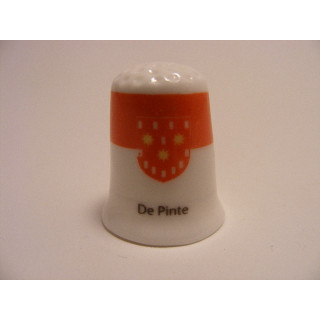 De Pinte vlag Belgie op een porselein vingerhoedje De Pinte vlag Belgie op een porselein vingerhoedje