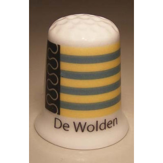 De Wolden Nederlandse gemeentevlag op een porselein vingerhoedje