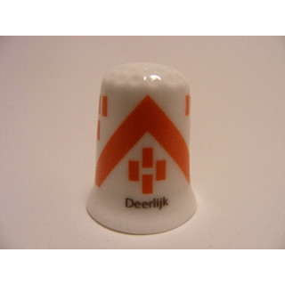 Deerlijk vlag Belgie op een porselein vingerhoedje Deerlijk vlag Belgie op een porselein vingerhoedje