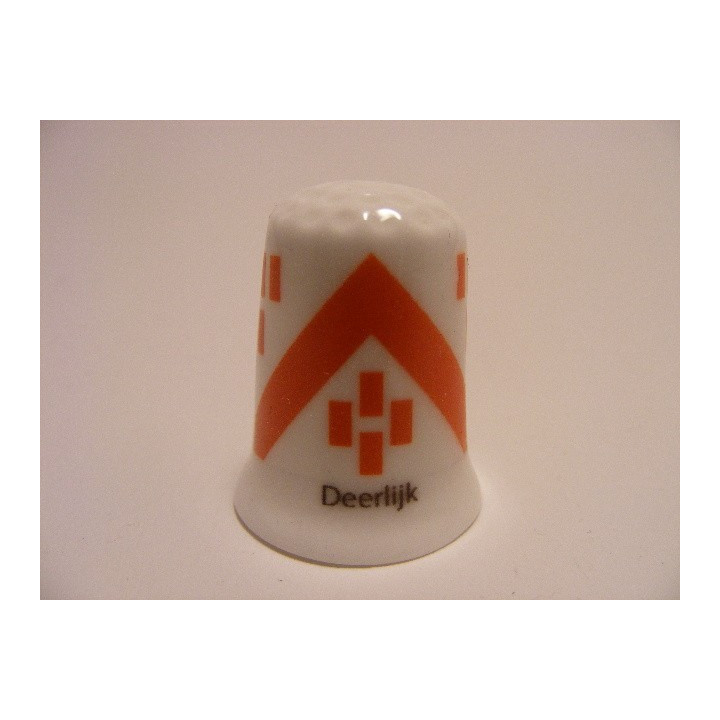 Deerlijk vlag Belgie op een porselein vingerhoedje Deerlijk vlag Belgie op een porselein vingerhoedje