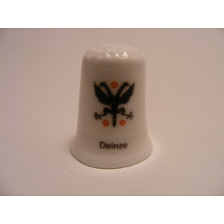 Deinze vlag Belgie op een porselein vingerhoedje