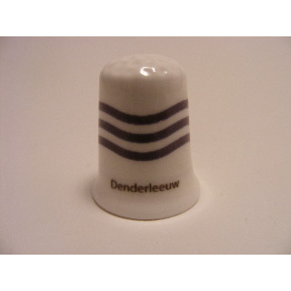 Denderleeuw vlag Belgie op een porselein vingerhoedje