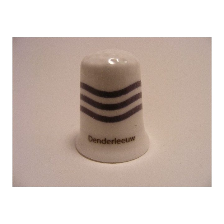 Denderleeuw vlag Belgie op een porselein vingerhoedje