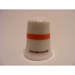 Dendermonde vlag Belgie op een porselein vingerhoedje