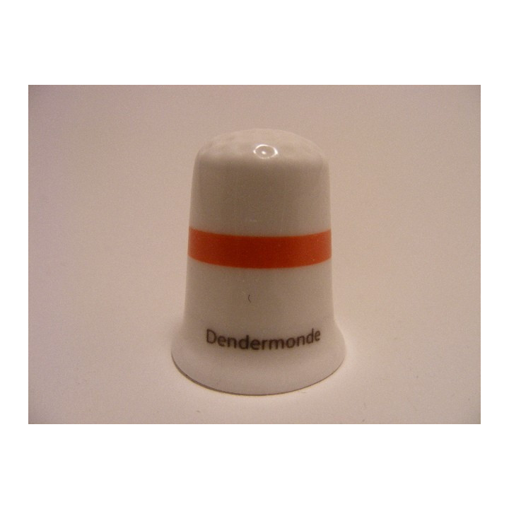 Dendermonde vlag Belgie op een porselein vingerhoedje Dendermonde vlag Belgie op een porselein vingerhoedje