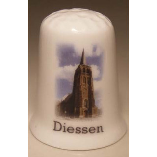 Diessen op een porselein vingerhoedje