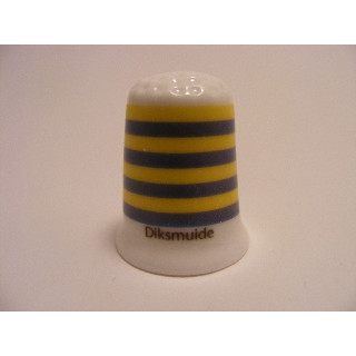 Diksmuide vlag Belgie op een porselein vingerhoedje Diksmuide vlag Belgie op een porselein vingerhoedje