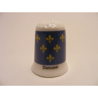 Donceel vlag Belgie op een porselein vingerhoedje Donceel vlag Belgie op een porselein vingerhoedje