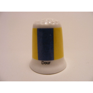 Dour vlag Belgie op een porselein vingerhoedje Dour vlag Belgie op een porselein vingerhoedje