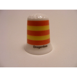 Drogenbos vlag Belgie op een porselein vingerhoedje