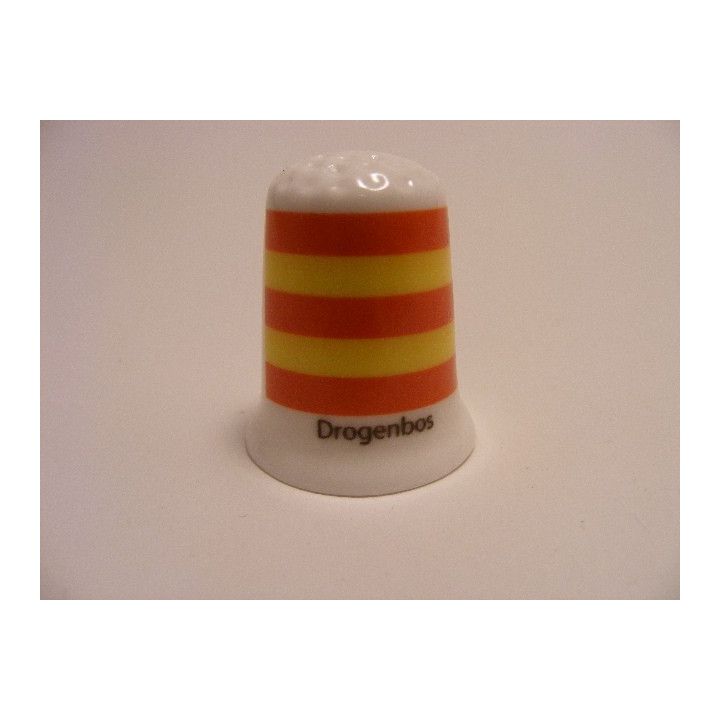 Drogenbos vlag Belgie op een porselein vingerhoedje Drogenbos vlag Belgie op een porselein vingerhoedje