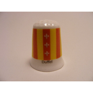 Duffel vlag Belgie op een porselein vingerhoedje Duffel vlag Belgie op een porselein vingerhoedje