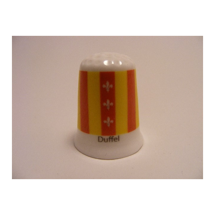 Duffel vlag Belgie op een porselein vingerhoedje Duffel vlag Belgie op een porselein vingerhoedje