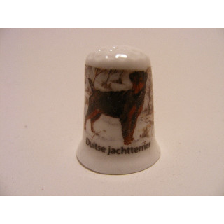 Duitse jachtterrier hond getekend vingerhoedje