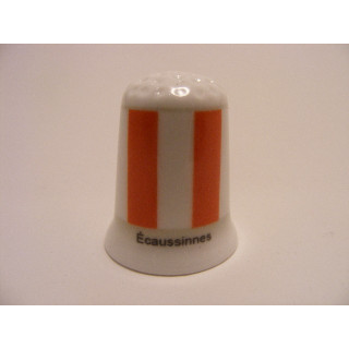 Écaussinnes vlag Belgie op een porselein vingerhoedje Écaussinnes vlag Belgie op een porselein vingerhoedje