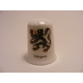 Edegem vlag Belgie op een porselein vingerhoedje Edegem vlag Belgie op een porselein vingerhoedje