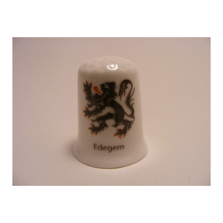 Edegem vlag Belgie op een porselein vingerhoedje Edegem vlag Belgie op een porselein vingerhoedje