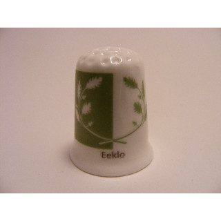 Eeklo vlag Belgie op een porselein vingerhoedje Eeklo vlag Belgie op een porselein vingerhoedje