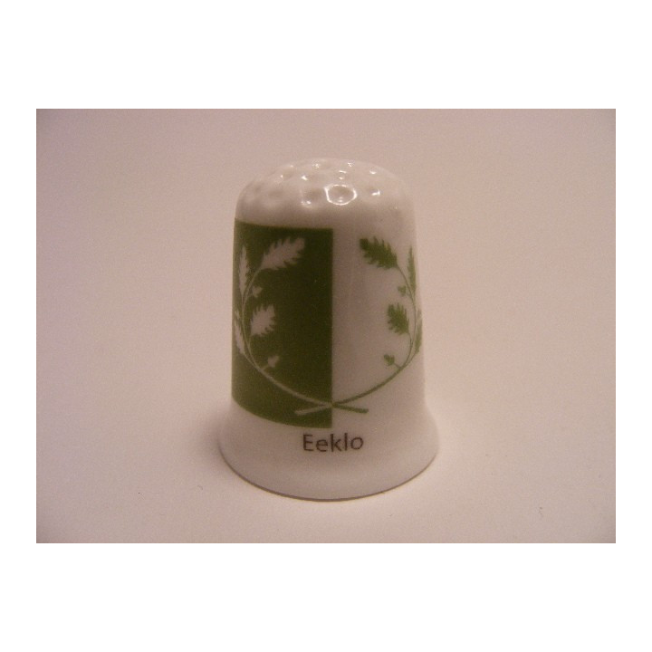 Eeklo vlag Belgie op een porselein vingerhoedje