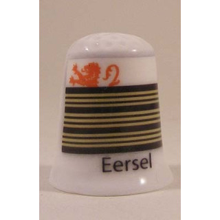 Eersel Nederlandse gemeentevlag op een porselein vingerhoedje